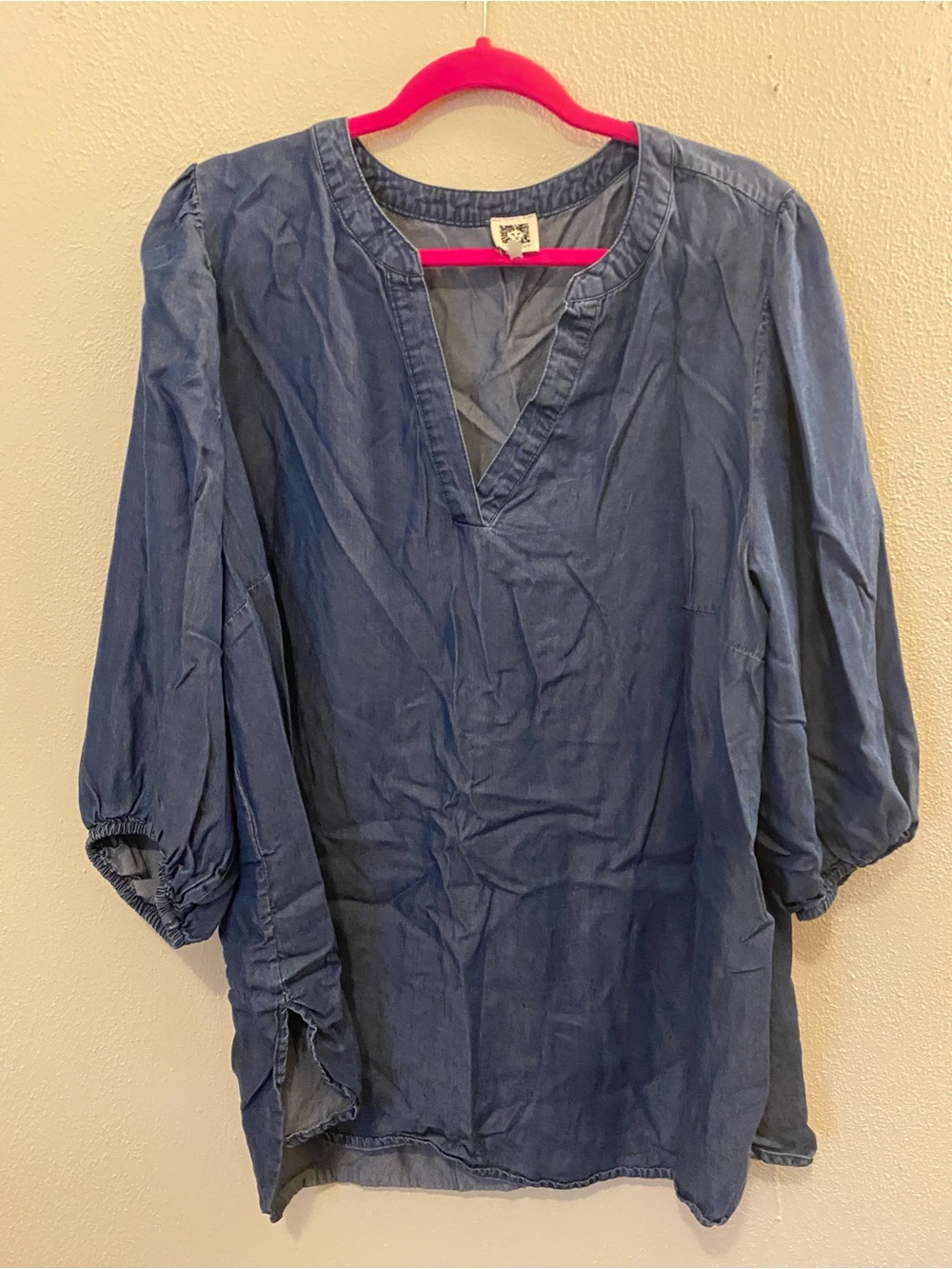 Women's Denim Tunic Shirt - Lightweight Long Sleeve